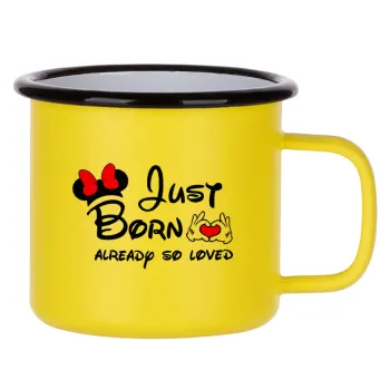 Just born already so loved, Metallic enamel MATT Yellow cup 360ml