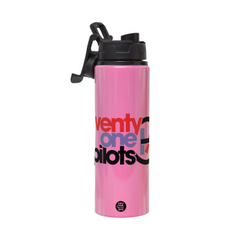 Twenty one pilots, Metallic water bottle with safety lid, 850ml aluminum