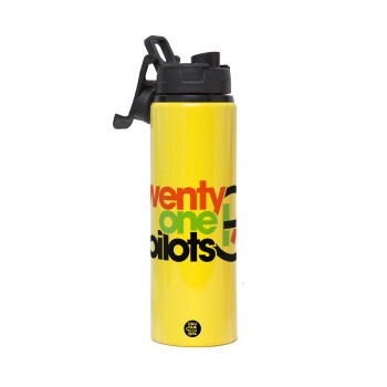 Twenty one pilots, Metallic water bottle with safety lid, 850ml aluminum