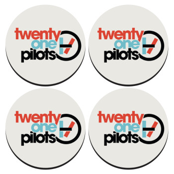 Twenty one pilots, SET of 4 round wooden coasters (9cm)
