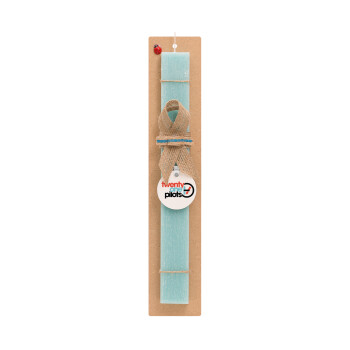 Twenty one pilots, Easter Set, wooden keychain & aromatic flat Easter candle (30cm) (TURQUOISE)