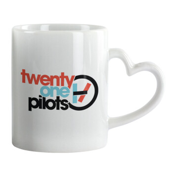Twenty one pilots, Mug heart handle, ceramic, 330ml