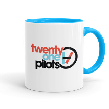 Twenty one pilots, Mug colored light blue, ceramic, 330ml