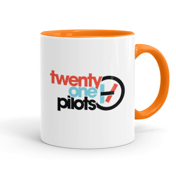 Twenty one pilots, Κούπα χρωματιστή πορτοκαλί, κεραμική, 330ml