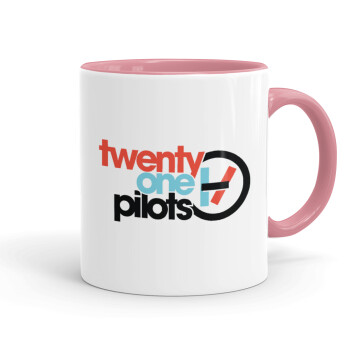 Twenty one pilots, Κούπα χρωματιστή ροζ, κεραμική, 330ml