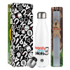 Easter candle, metallic white thermos bottle (500ml) & aromatic flat candle (30cm) (GRAY)
