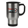 Stainless steel travel mug with lid, double wall 450ml