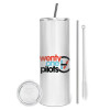 Tumbler stainless steel 600ml, with metal straw & cleaning brush