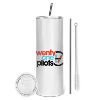 Twenty one pilots, Tumbler stainless steel 600ml, with metal straw & cleaning brush