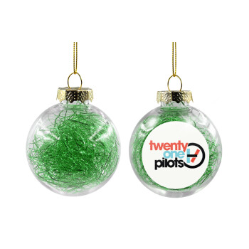 Twenty one pilots, Χριστουγεννιάτικη μπάλα δένδρου διάφανη με πράσινο γέμισμα 8cm