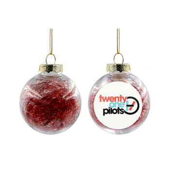 Twenty one pilots, Χριστουγεννιάτικη μπάλα δένδρου διάφανη με κόκκινο γέμισμα 8cm