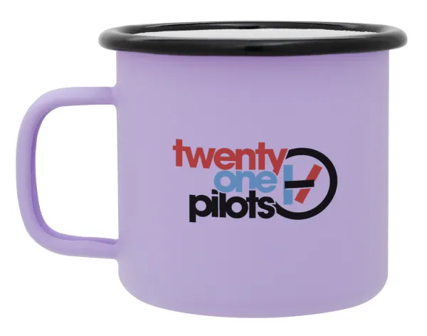 Twenty one pilots — Metal enamel mug, matte light pastel purple, 360ml