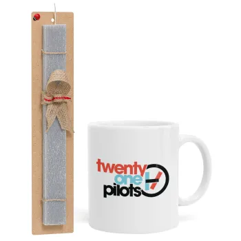 Twenty one pilots, Easter Set, Ceramic Cup (330ml) & Easter aromatic flat candle (30cm) (GRAY)