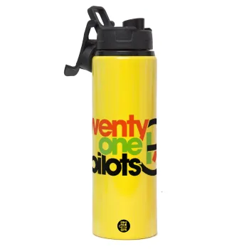 Twenty one pilots, Metallic water bottle with safety lid, 850ml aluminum