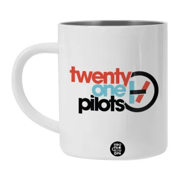 Twenty one pilots, BIG Mug Stainless steel double wall (450ml, White)