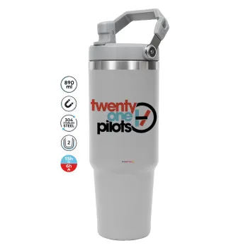 Twenty one pilots, GREY color, 890ml (30oz) stainless Steel Tumbler with Handle