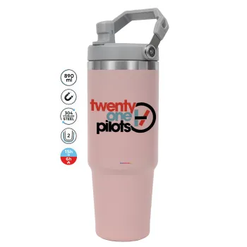 Twenty one pilots, Pink color, 890ml (30oz) stainless Steel Tumbler with Handle