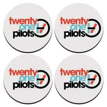 Twenty one pilots, SET of 4 round wooden coasters (9cm)
