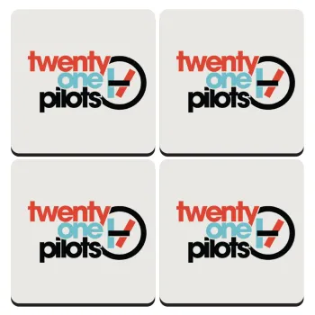 Twenty one pilots, ΣΕΤ 4 Σουβέρ ξύλινα τετράγωνα (9cm)