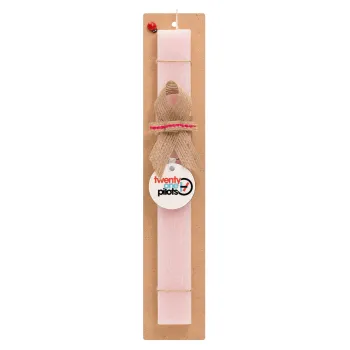 Twenty one pilots, Easter Set, wooden keychain & scented flat Easter candle (30cm) (PINK)