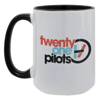 Twenty one pilots, Κούπα Mega 15oz, κεραμική Μαύρη, 450ml
