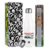 Easter candle, metallic white thermos bottle (500ml) & aromatic flat candle (30cm) (GRAY)