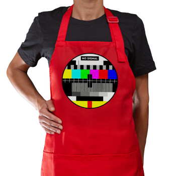 No signal, Ποδιά Μακριά Σεφ ολόσωμη με τσέπες Κόκκινη (ΕΝΗΛΙΚΩΝ)