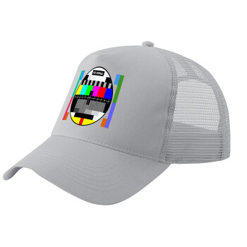 No signal, Καπέλο Ενηλίκων Structured Trucker, με Δίχτυ, ΓΚΡΙ (100% ΒΑΜΒΑΚΕΡΟ, ΕΝΗΛΙΚΩΝ, UNISEX, ONE SIZE)