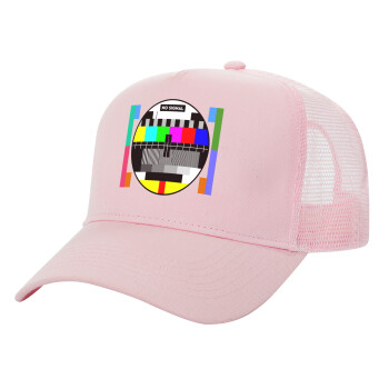 No signal, Adult Structured Trucker Hat, with Mesh, PINK (100% COTTON, ADULT, UNISEX, ONE SIZE)