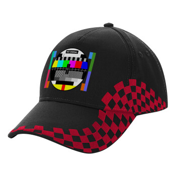 No signal, Adult Cap RACING Ultimate Black/Red, (100% COTTON DRILL, ADULT, UNISEX, ONE SIZE)