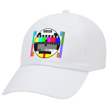 No signal, Adult Baseball Cap White 5-panel (POLYESTER, ADULT, UNISEX, ONE SIZE)