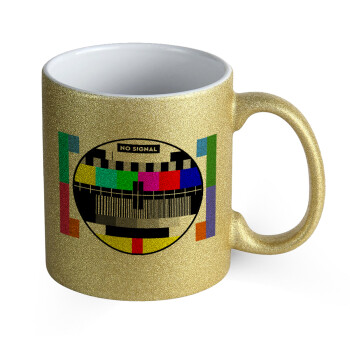No signal, Κούπα Χρυσή Glitter που γυαλίζει, κεραμική, 330ml