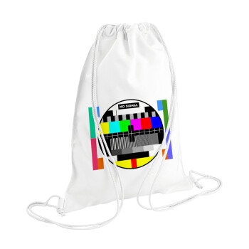 No signal, Τσάντα πλάτης πουγκί GYMBAG λευκή (28x40cm)