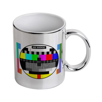 No signal, Mug ceramic, silver mirror, 330ml