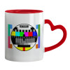 Mug heart red handle, ceramic, 330ml