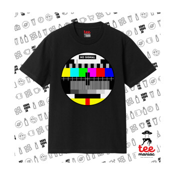 No signal, Κλασικό T-Shirt, διπλής ραφής, χωρίς πλευρικές ραφές ΜΑΥΡΟ από 100% βαμβάκι. Vegan & OEKO-TEX πιστοποιημένο.