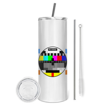 No signal, Eco friendly stainless steel tumbler 600ml, with metal straw & cleaning brush