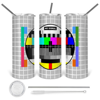No signal, Tumbler stainless steel 600ml, with metal straw & cleaning brush