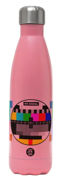 No signal — Metal mug thermos Pink Mat (Stainless steel), double wall, 500ml