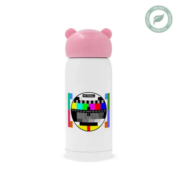 No signal — Pink stainless steel thermal flask, 320ml