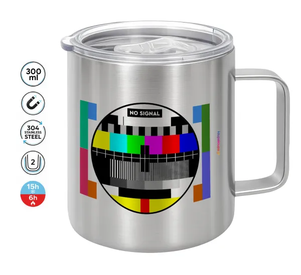 No signal — Double-walled stainless steel mug 300ml with temperature-retaining lid