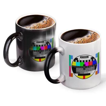 No signal, Color changing magic Mug, ceramic, 330ml when adding hot liquid inside, the black colour desappears (1 pcs)