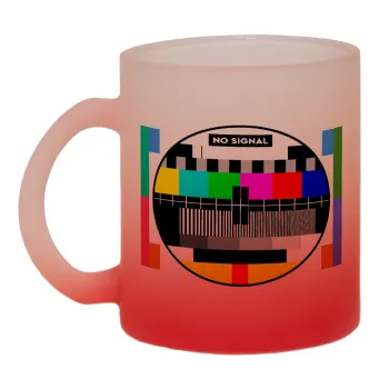 No signal, Κούπα γυάλινη δίχρωμη με βάση το κόκκινο ματ, 330ml