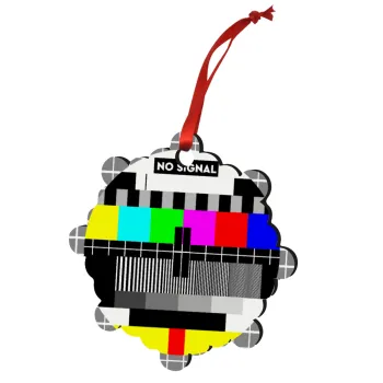 No signal, Christmas ornament snowflake wooden 7.5cm