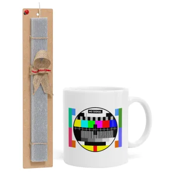 No signal, Easter Set, Ceramic Cup (330ml) & Easter aromatic flat candle (30cm) (GRAY)