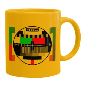 No signal, Ceramic coffee mug yellow, 330ml