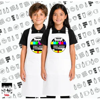 No signal, Λευκή ΠΑΙΔΙΚΗ Ποδιά μακριά Σεφ ολόσωμη με τσέπες