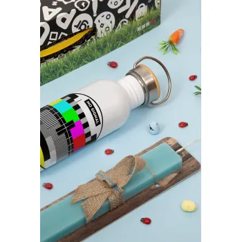 No signal, Πασχαλινή Λαμπάδα με παγούρι μεταλλικό (620ml, stainless steel) & κερί αρωματικό πλακέ (30cm) (ΤΙΡΚΟΥΑΖ)