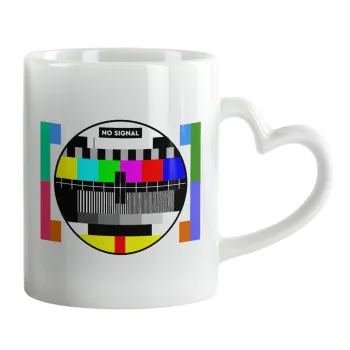 No signal, Mug heart handle, ceramic, 330ml