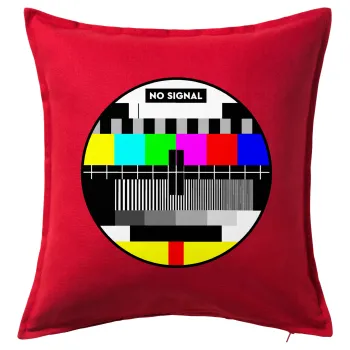 No signal, Sofa cushion RED 50x50cm includes filling